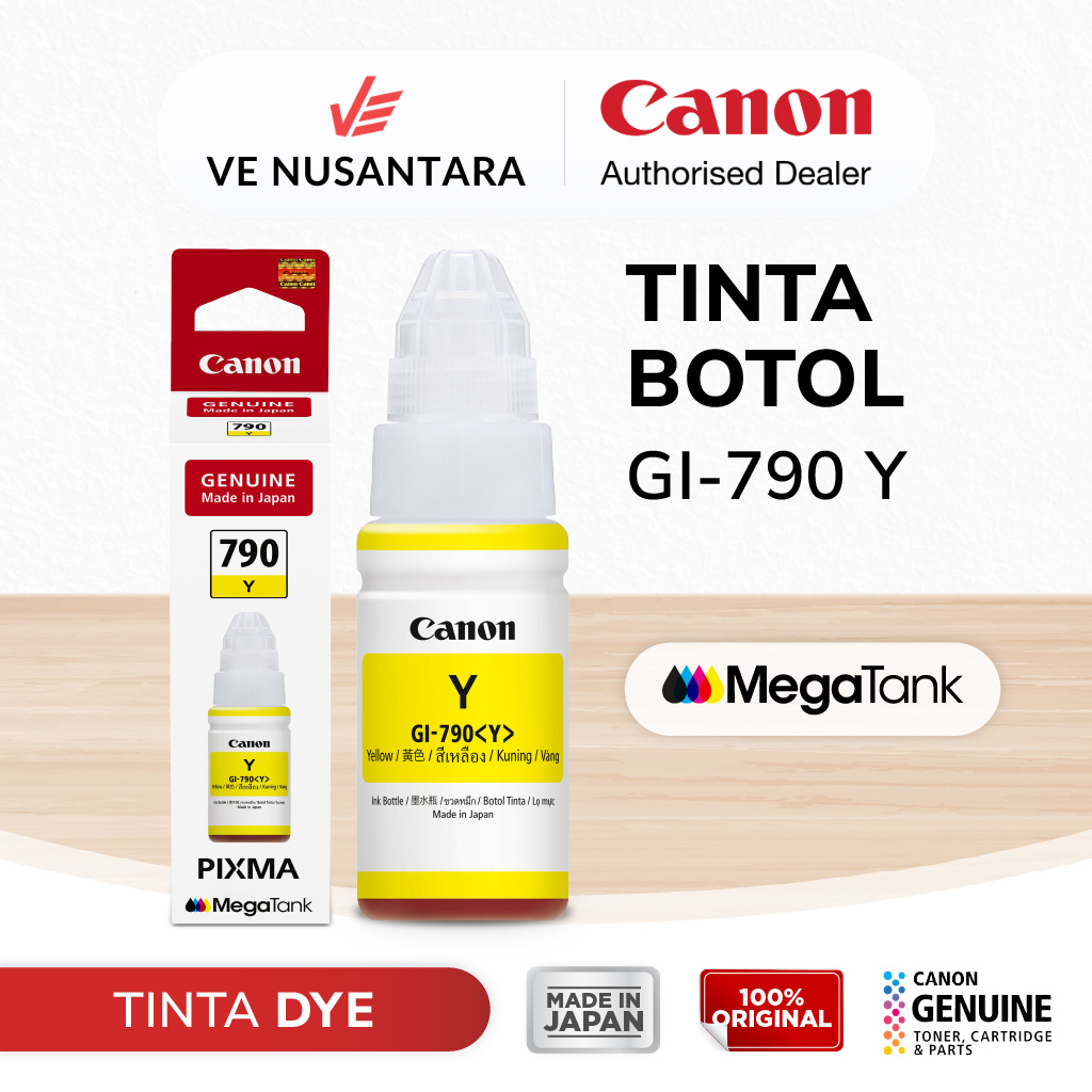 Tinta Original Canon 790 Yellow - Tinta Canon G1010 G2010 G3010 G4010 - Tinta Printer Canon MegaTank