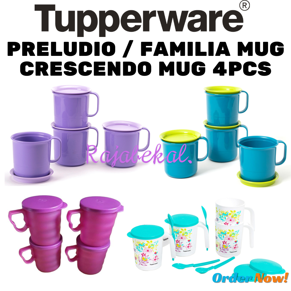 PROMO Tupperware  Familia Mug Set Ungu Preludio Mug dgn tutup //  Crescendo Mug
