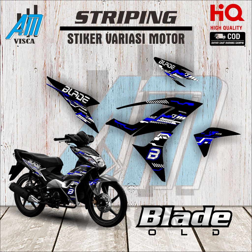 Striping Blade Old Karbu Stiker Variasi Motor Blade Old 110 Motif Desain Hitech