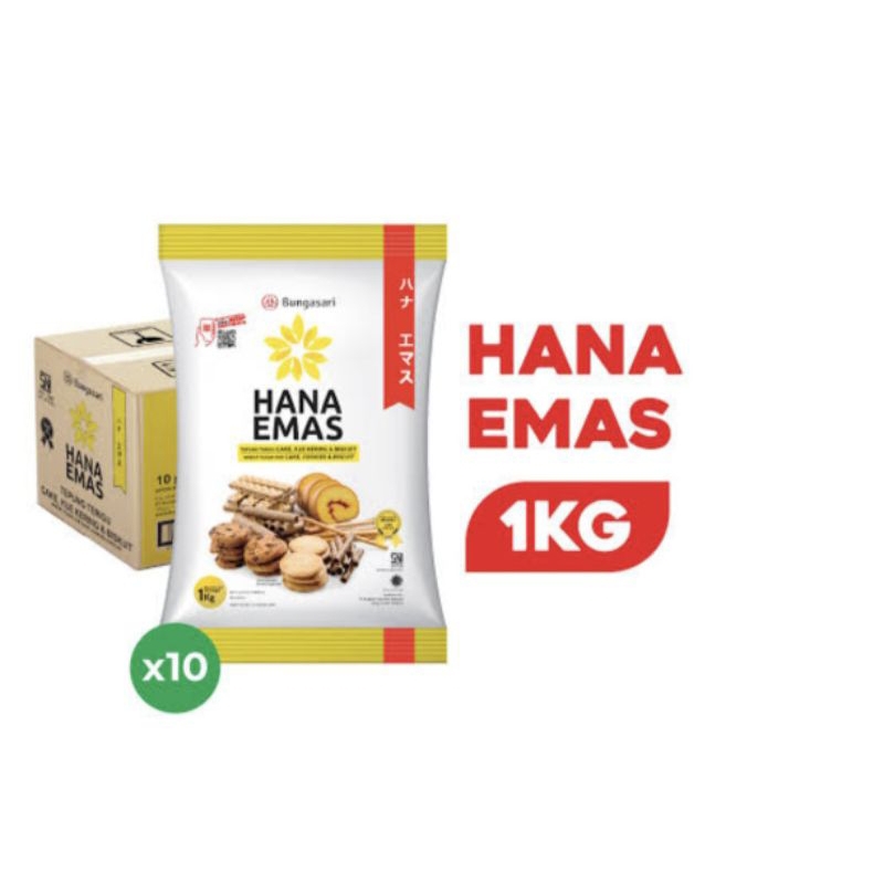 

Tepung Terigu HANA EMAS 1 KG X 10