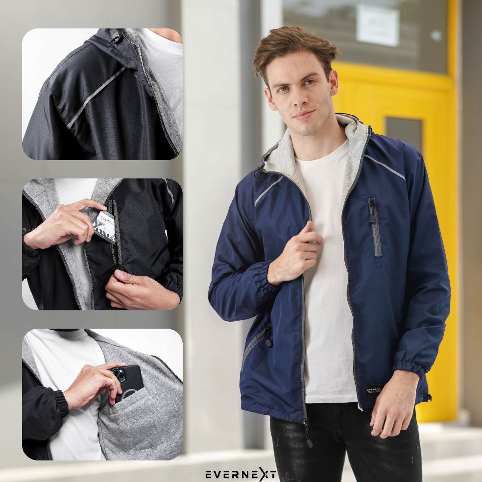 KODE A8X Evernext  Jaket Cowok Parasut Pria Jaket Hoodie Pria Jaket Motor Jaket Outdoor Distro Keren