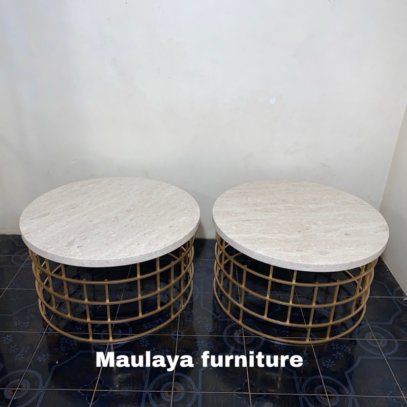Meja Tamu Marmer Coffe Table Gold Marmer