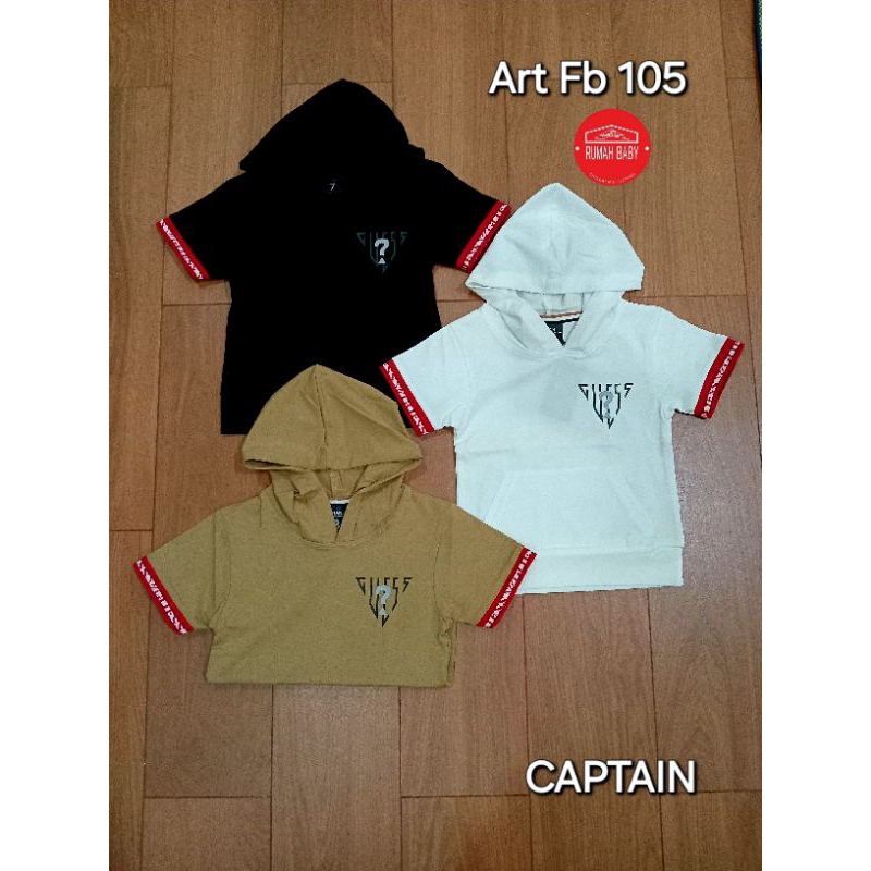 T-shirt Hoodie Captain [Size chart baru ] anak laki laki usia 1 sampai 12 tahun