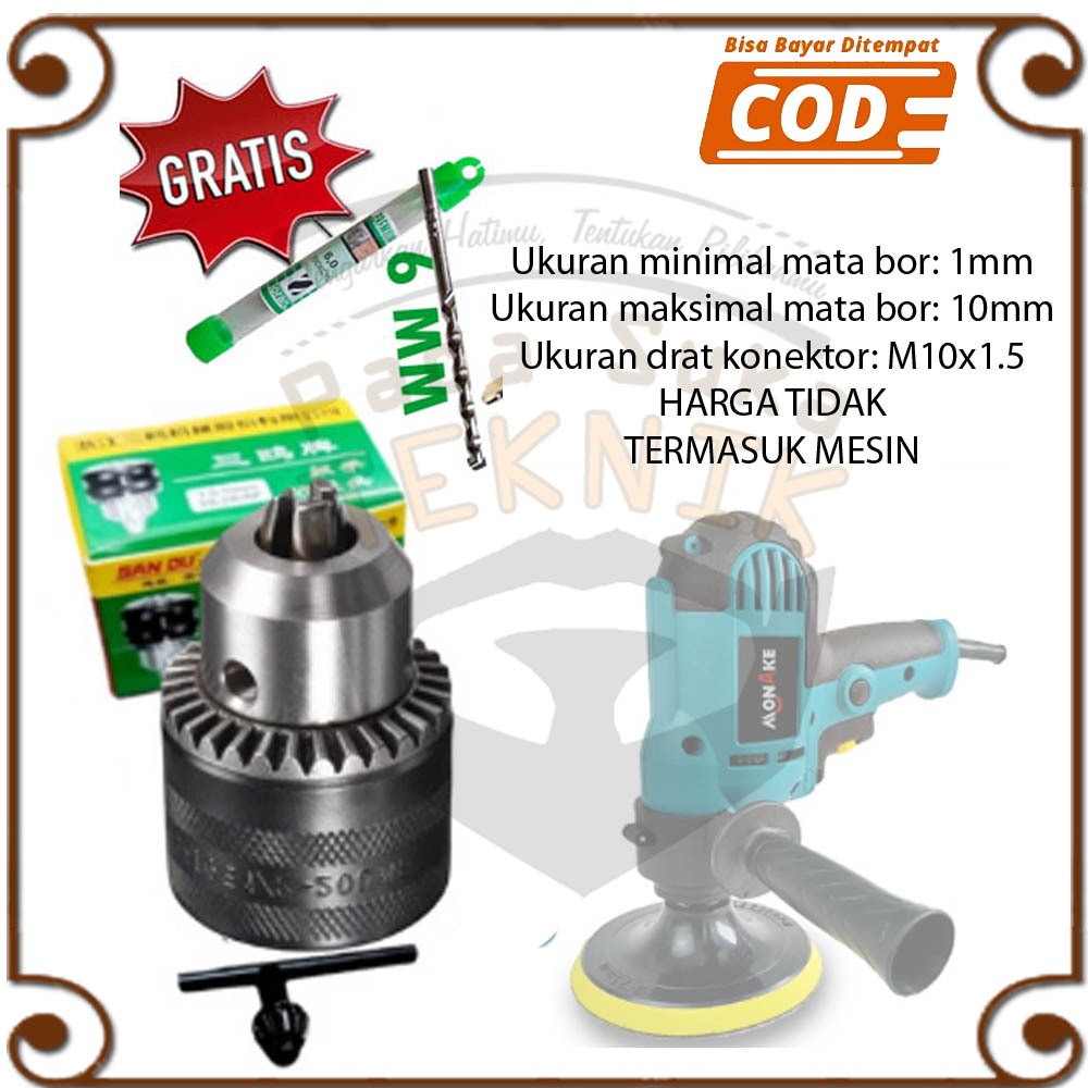 Kepala bor buat mata chuck mesin poles MONAKE pemoles MK500T