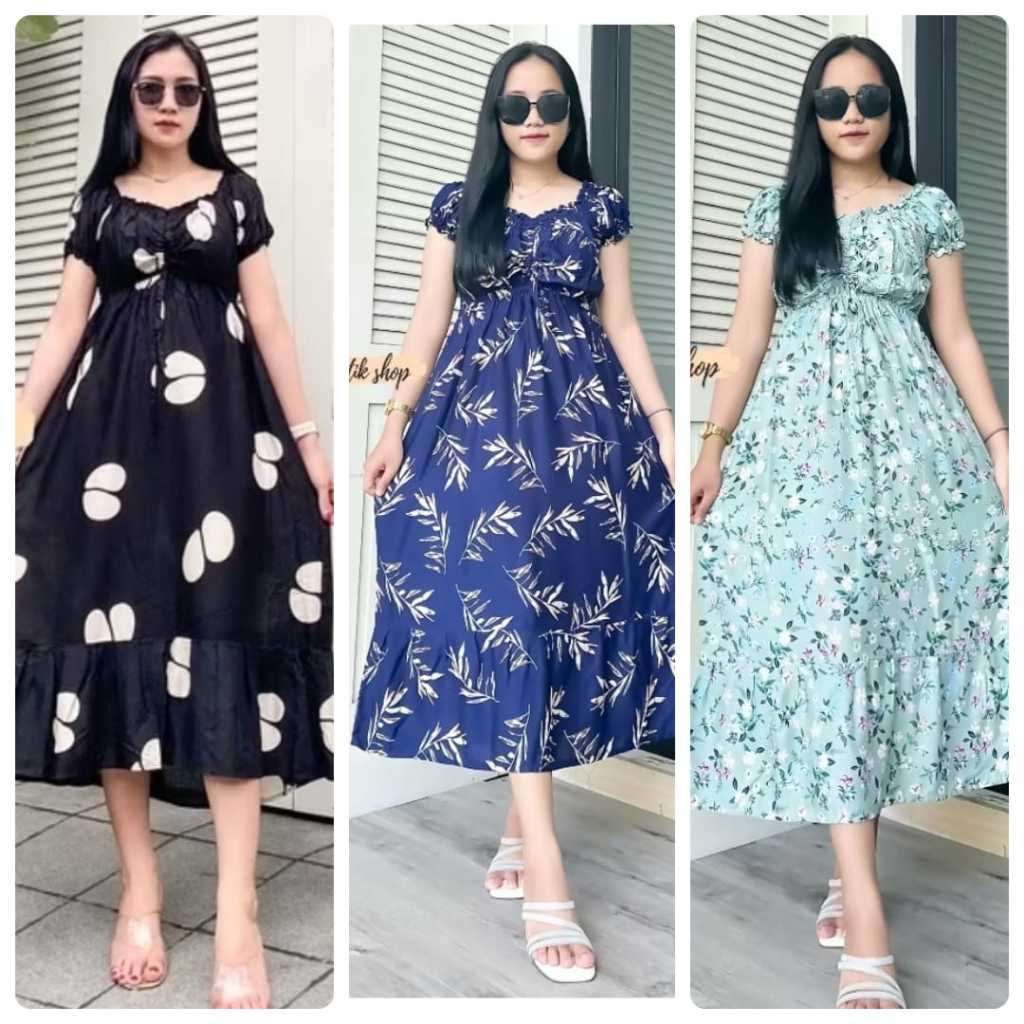 REALPICT - Dress Bali Model Casandra SHASTA Fashion Wanita Terbaru Kekinian Viral Daster Bali Bahan 