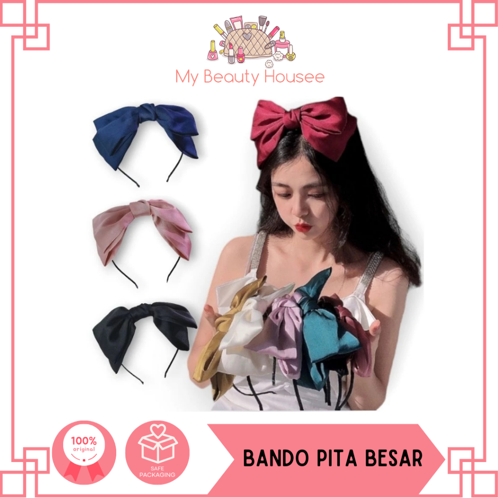 BANDO KOREA MOTIF PITA BESAR - BANDANA DEWASA MODEL PITA KUPU-KUPU