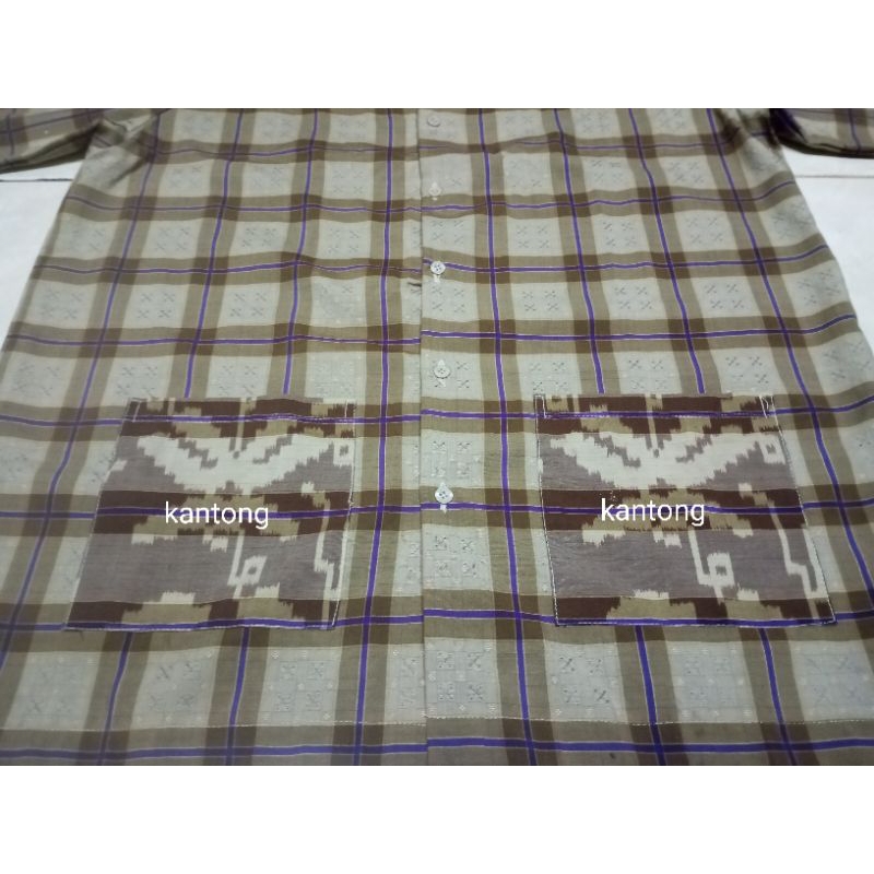 baju koko uk XL terbuat dari sarung bhs TMB full sutra spunslik second