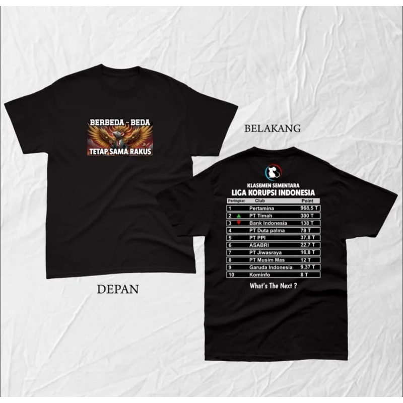 KAOS DISTRO LIGA KORUPSI TETAP SAMA RAKUS // KAOS PRIA KEKINIAN // KAOS VIRAL KORUPSI