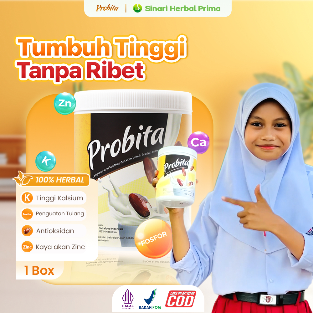 

Susu Kurma Probita - Rahasia Alami Tinggi Badan Ideal Untuk Anak dan Remaja - 1 Box 250 gram