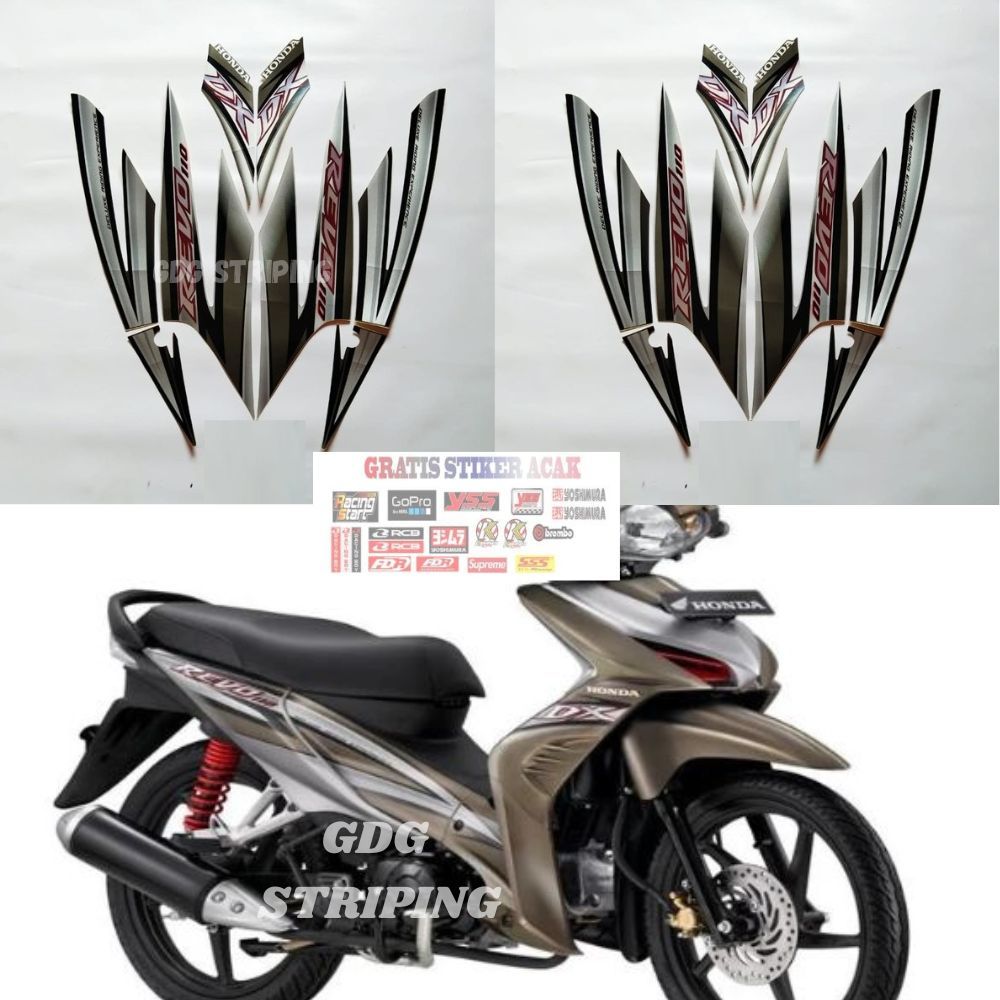 Striping Stiker Honda Revo 2011 DX 110 Hitam Murah GDG