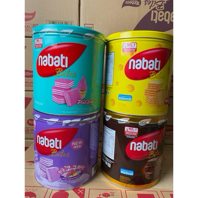 

WAFER NABATI kaleng 240gr. Tersedia varian ( UBI UNGU, KEJU, PINK LARVA, COKLAT )