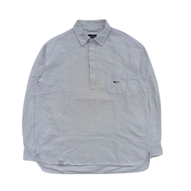 Longshirt / Kemeja Descendant Salt Wash Pullover Shirt Stripes By Wtaps Japan Men Women Preloved Ori