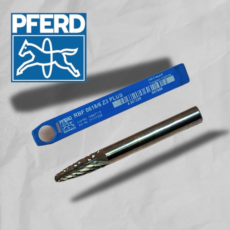 Mata bor tuner 6×6 PFERD German 6mm × 6mm Cuner Porting Gagang 6 new baru