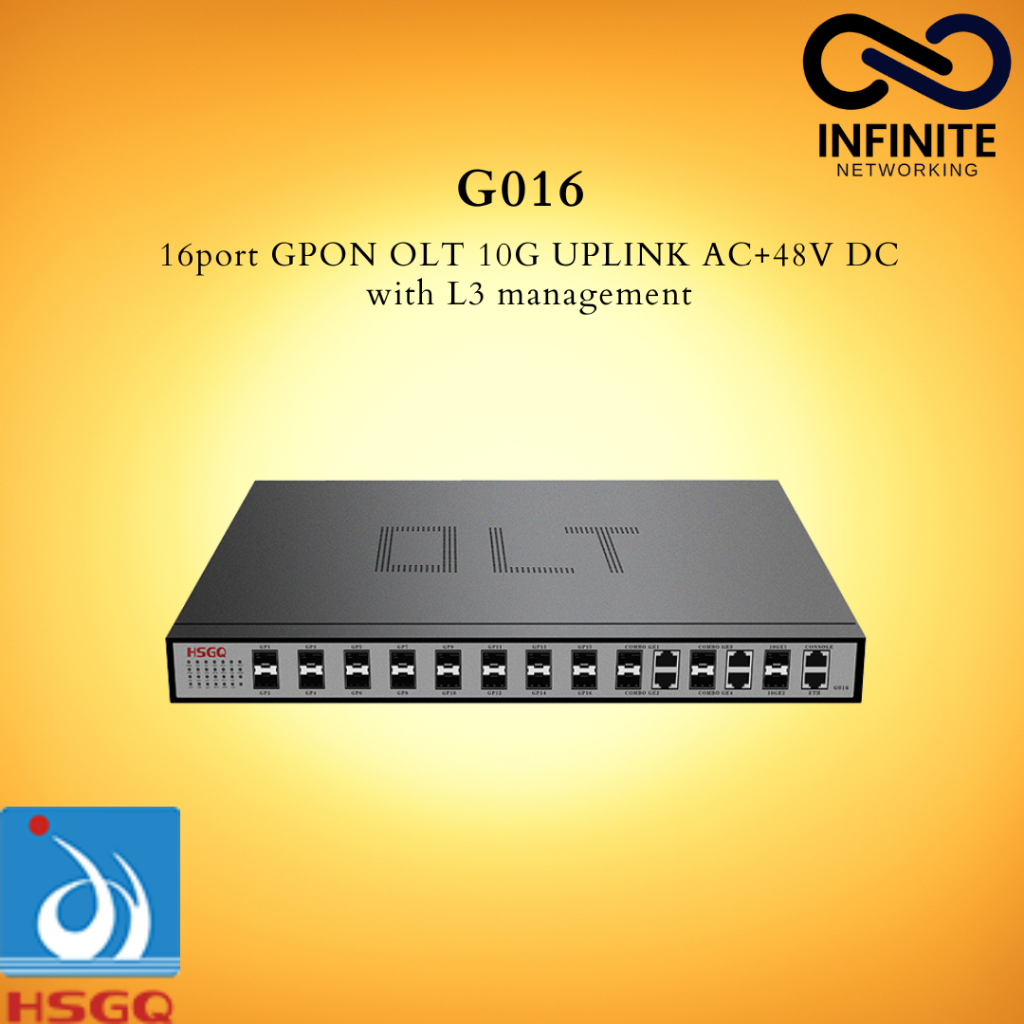 hsgq G016 G016ID g16ID HSGQ 16 PORT GPON SFP SLOTS 2*1G SFP + UPLINK SLOTS