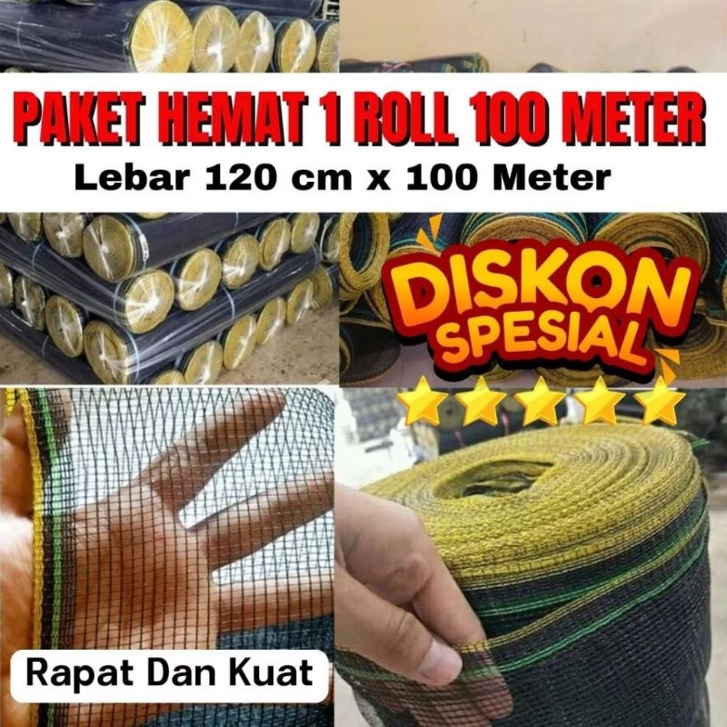 Jaring Waring Panjang 1 Roll 100 Meter x 120 Cm Lebarnya Ini Tebal Jaring Waring bisa untuk Pagar Ka