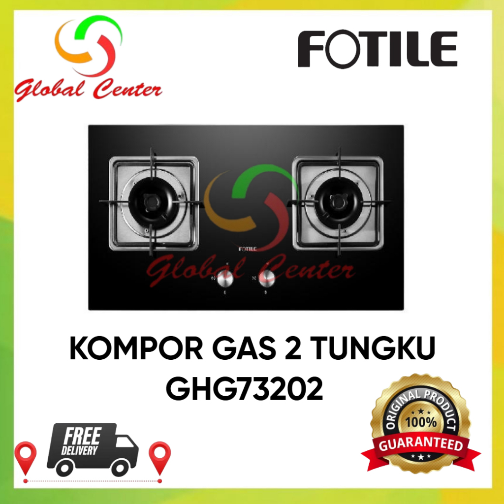 FOTILE Kompor Gas GHG73202 - 8 Safety Protection / Silicon Aluminium Alloy Burner - GARANSI RESMI