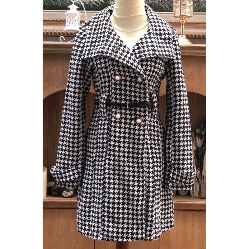 Coat wool motif HS super premium, coat wol Houndstooth