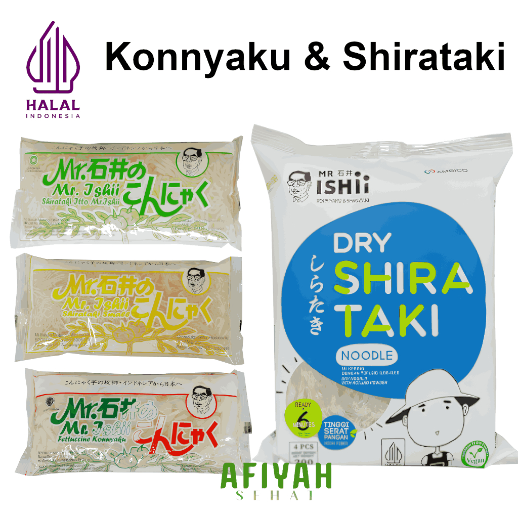 

Mr. Ishii Shirataki Konjac Noodle – Mie Porang Kering dan Basah Konnyaku Sehat Lezat Halal BPOM