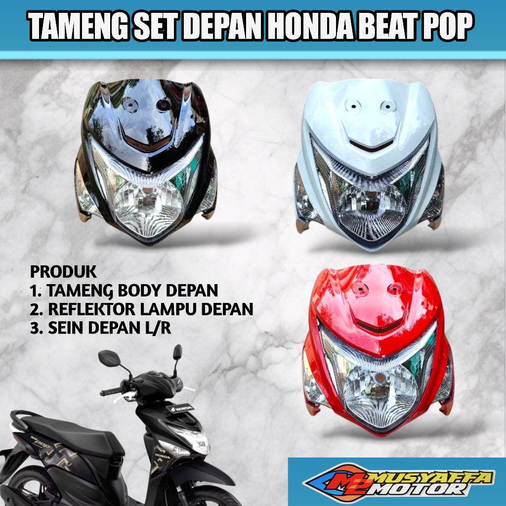 Tameng Set Tameng Depan Reflektor Depan Sein Depan Kanan Kiri Honda Beat POP