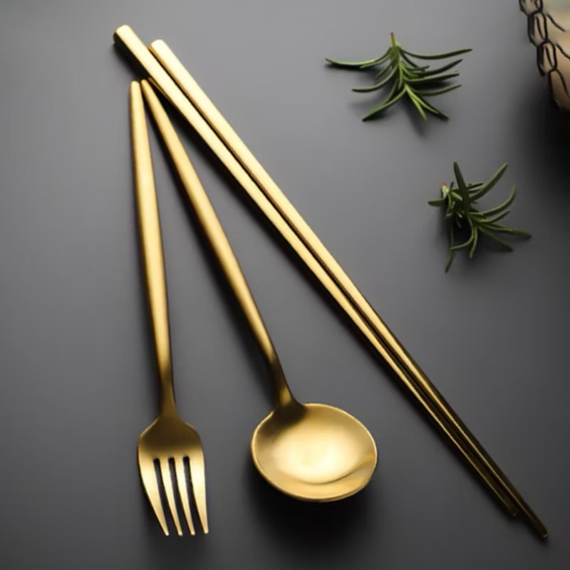 Sendok Garpu Stainless Korea | Sendok Garpu Set Stainless | alat makan gold Sendok Garpu Sumpit