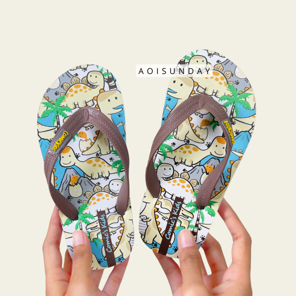 Sandal Anak Laki Laki Motif Dinosaurus Usia 3 4 5 6 Tahun