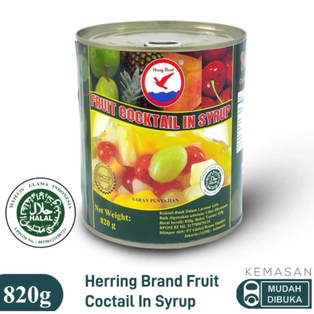 

Herring Brand Fruit Cocktail In Syrup Buah Campur Kaleng 820gr