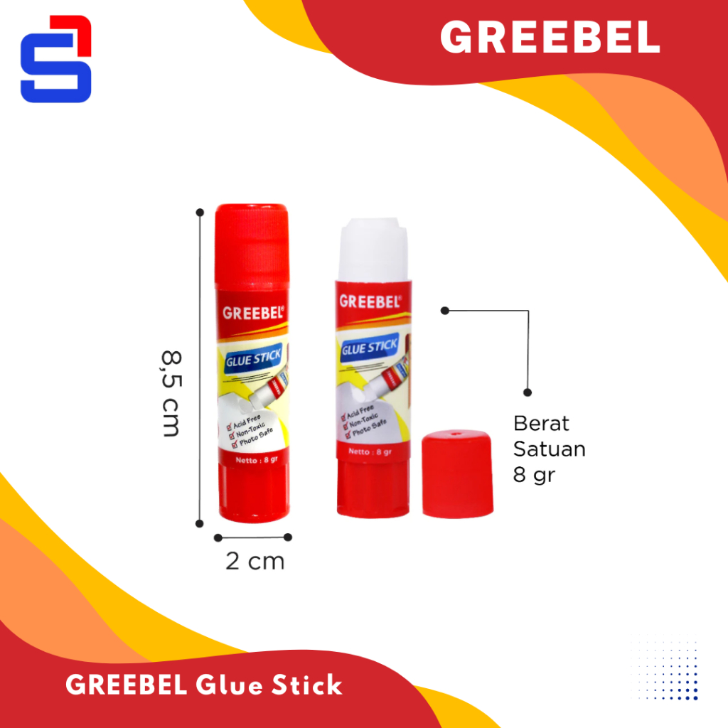 

GREEBEL Glue Stick Lem Kertas / Lem Stik Batang Aman untuk Anak