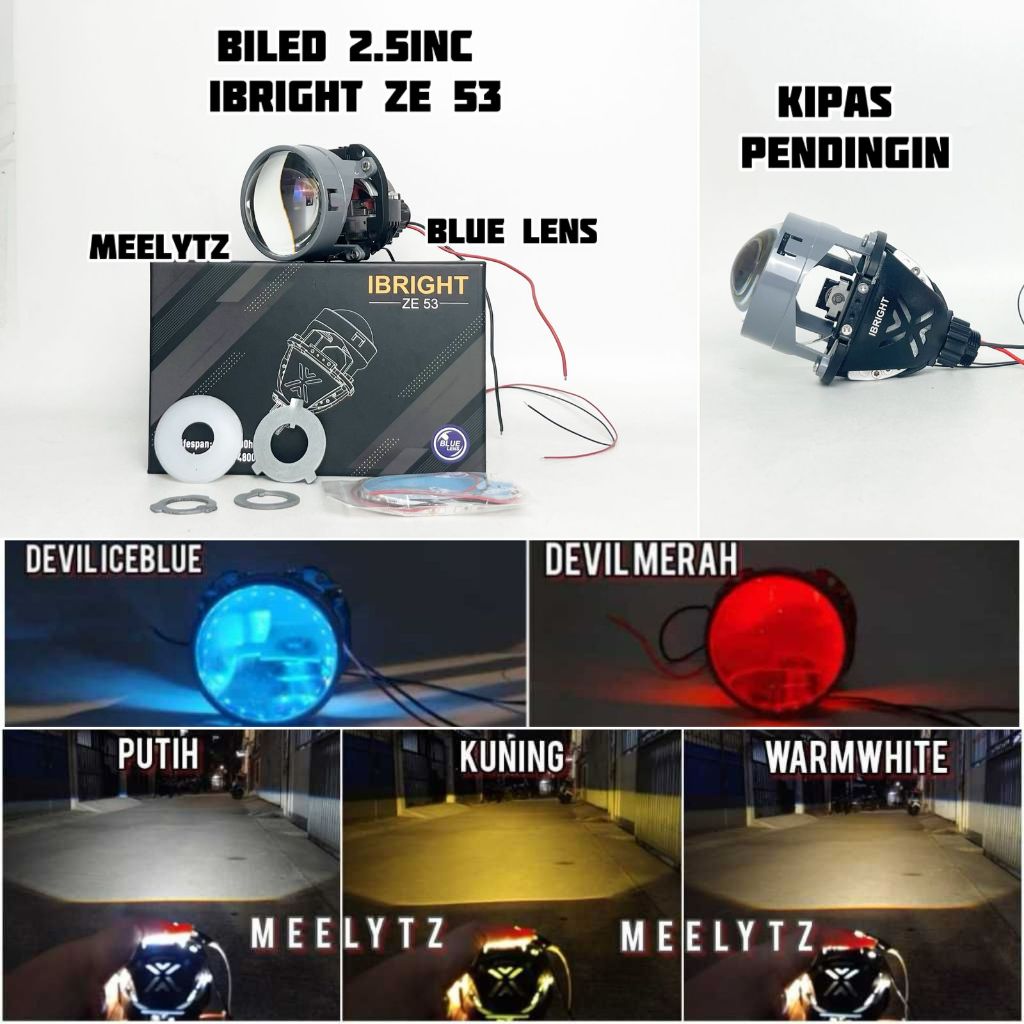 IBRIGHT ZE 53 - Biled 2.5inc Blue Lens Flat Cut