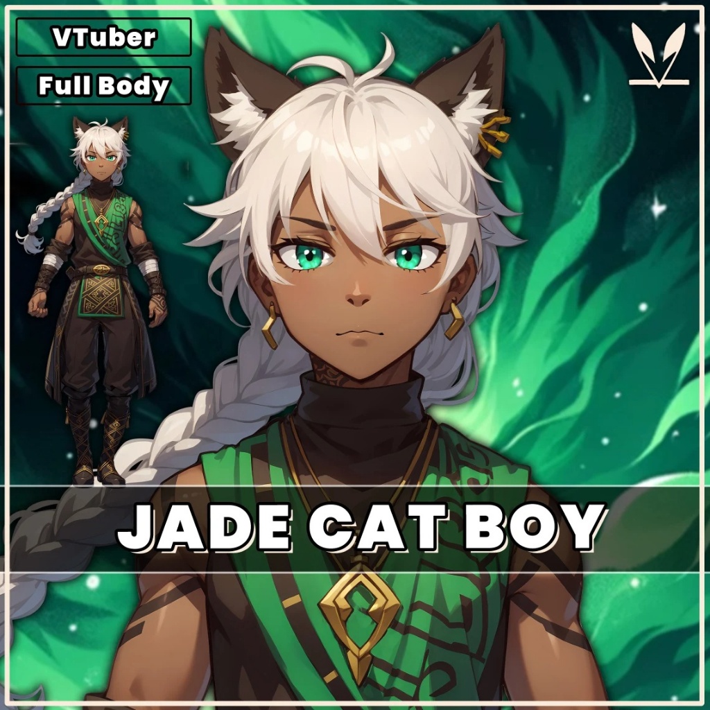Vtuber / Live2d (Premade & Siap Pakai) - Jade Cat Boy