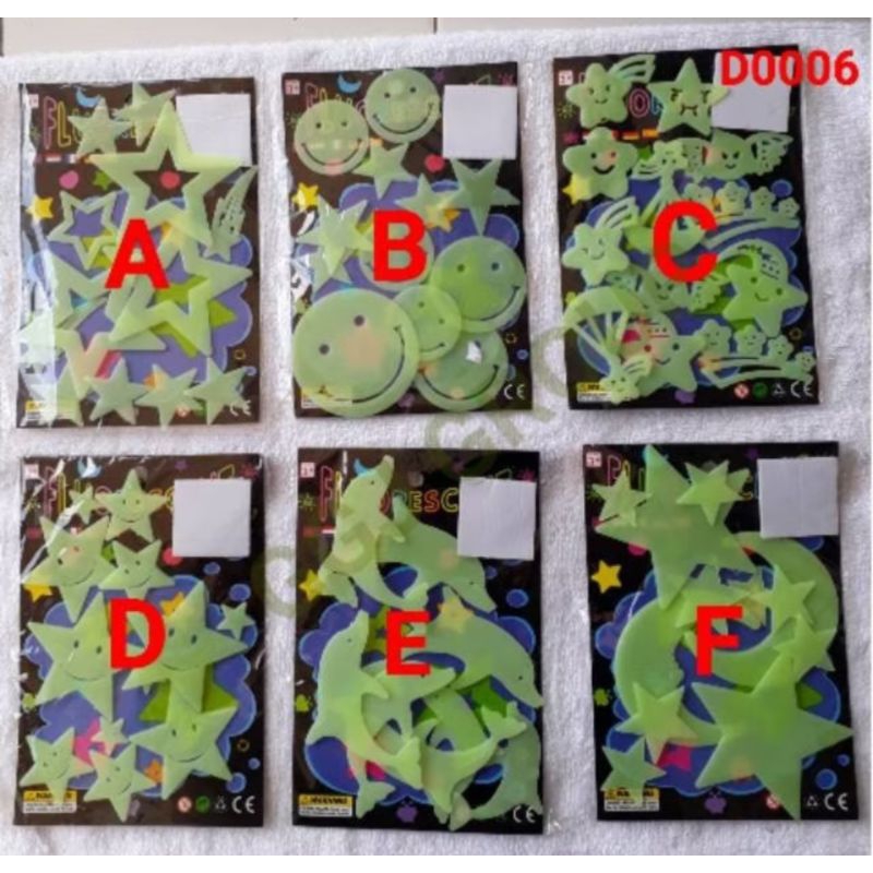 

J6 - STIKER KARAKTER / STIKER NYALA / GLOW IN THE DARK