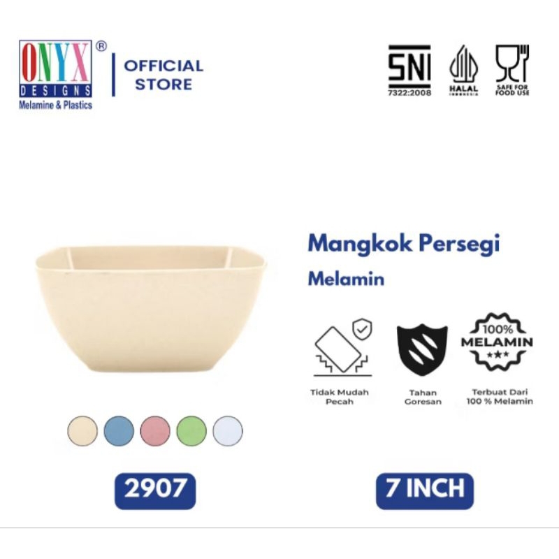 MANGKOK PERSEGI ONYX 9" MELAMINE