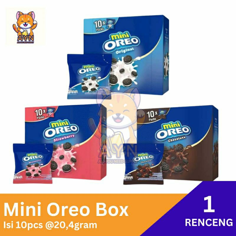

Mini Oreo Box 20,4 gram [ 1 box isi 10 pack ] Original / Strawberry / Chocolate