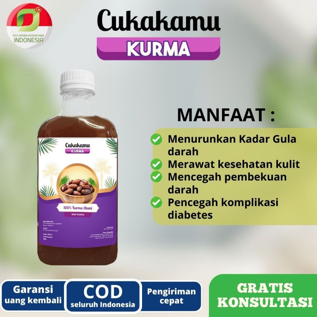 

CUKAKAMU - Cuka Kurma Asli Membantu Atasi Diabetes dan Kontrol gula dalam darah - 1 Botol