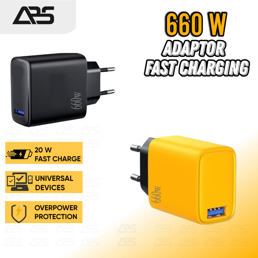 Adaptor Kepala Charger Super Fast Charging 660 W 2.4A for iPhone oppo samsung xiaomi Wall Charger