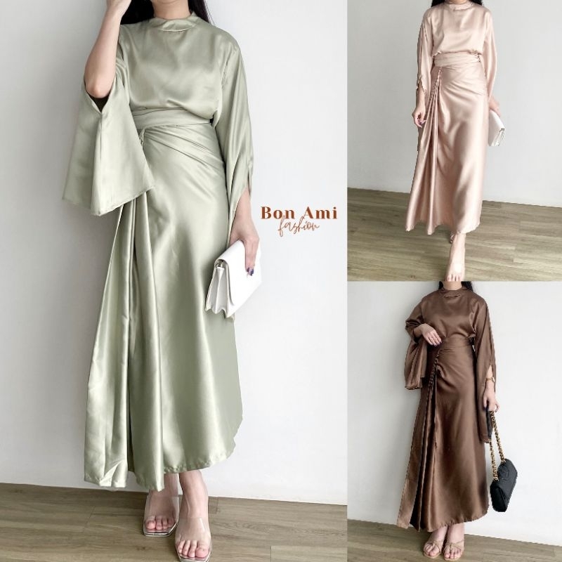 BONAMI Zahra Dress - Kaftan Modern Muslimah / Eid Collection Lebaran Idul Fitri / Wanita Hijab