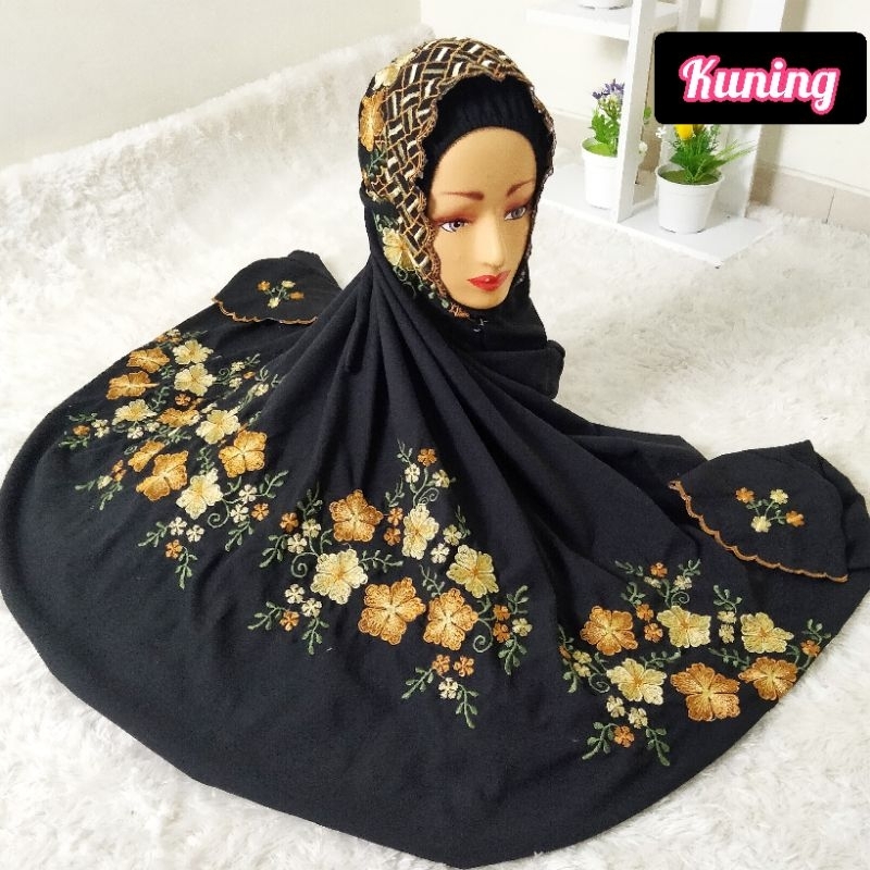 MUKENA LAJURAN WARNA DEWASA BORDIR MODEL INER/CIPUT TERUSAN MUKENAH LANGSUNGAN POLINO EVATA