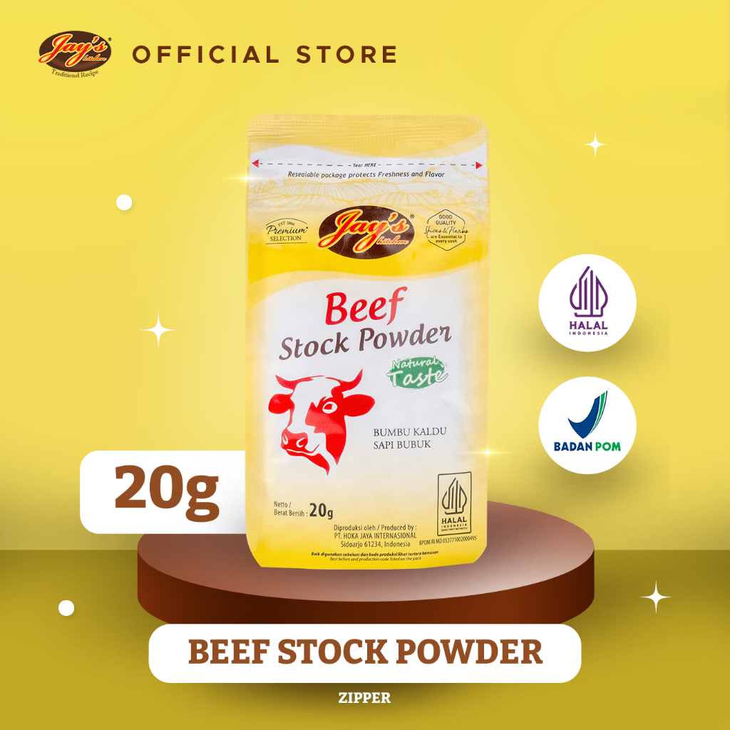 

Jay's Kitchen Beef Stock Powder Zipper 20 GR
