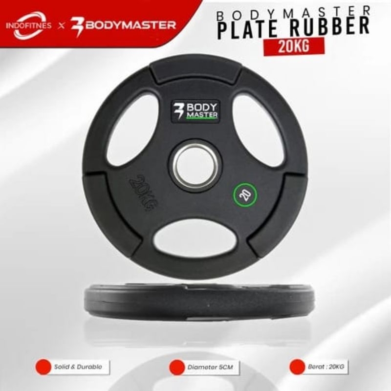 20 KG Plate Barbel Rubber Beban Dumbell Karet Piringan