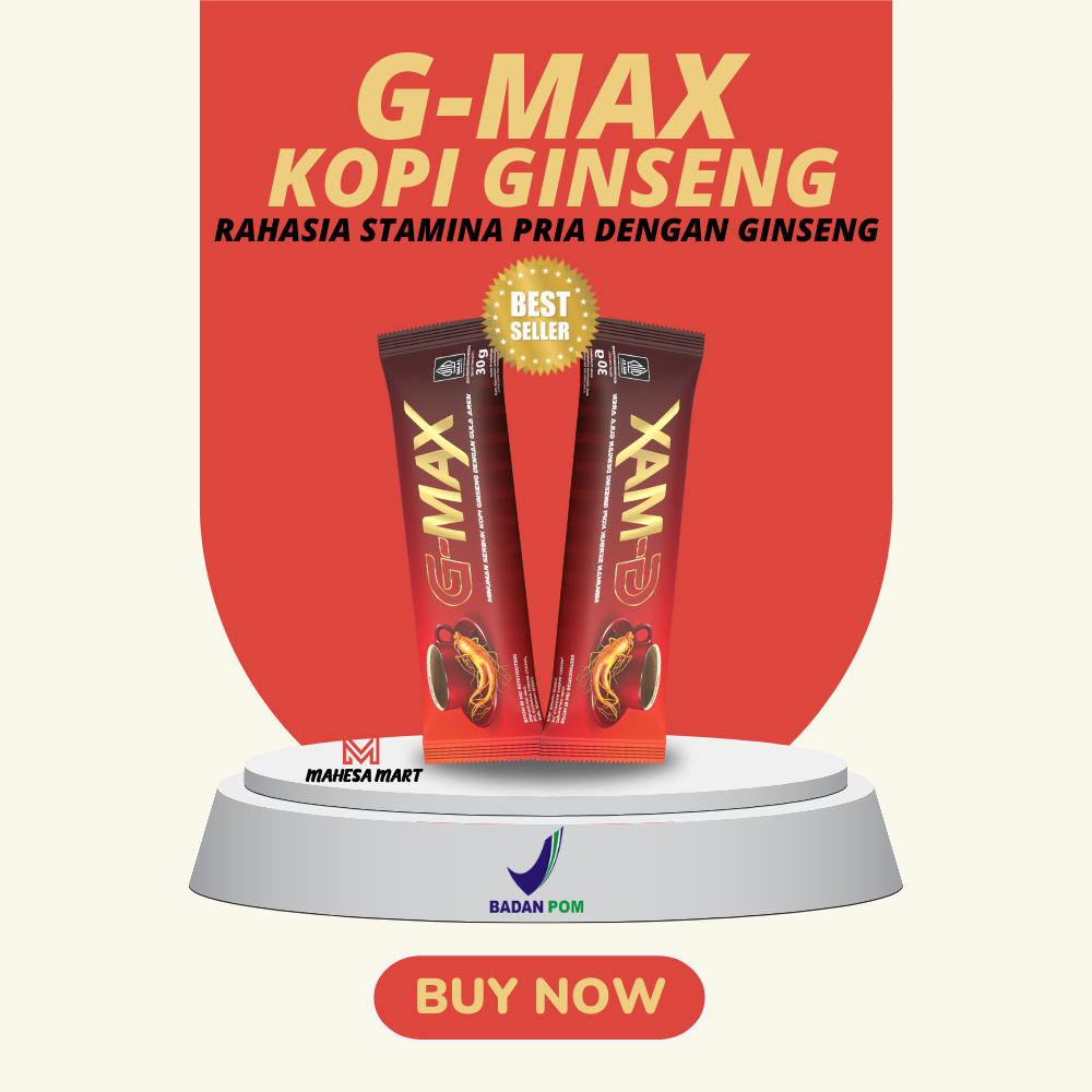 

G-MAX BPOM Kopi Ginseng Stamina Pria Aman & Halal 2 sachet @60 Gram