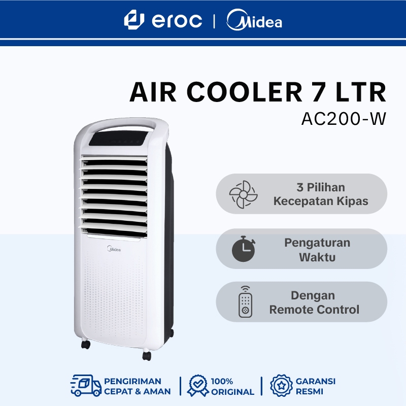 MIDEA Air Cooler 7 Liter - AC200-W - 3 In 1 Cooler - Purifier - Humidifier