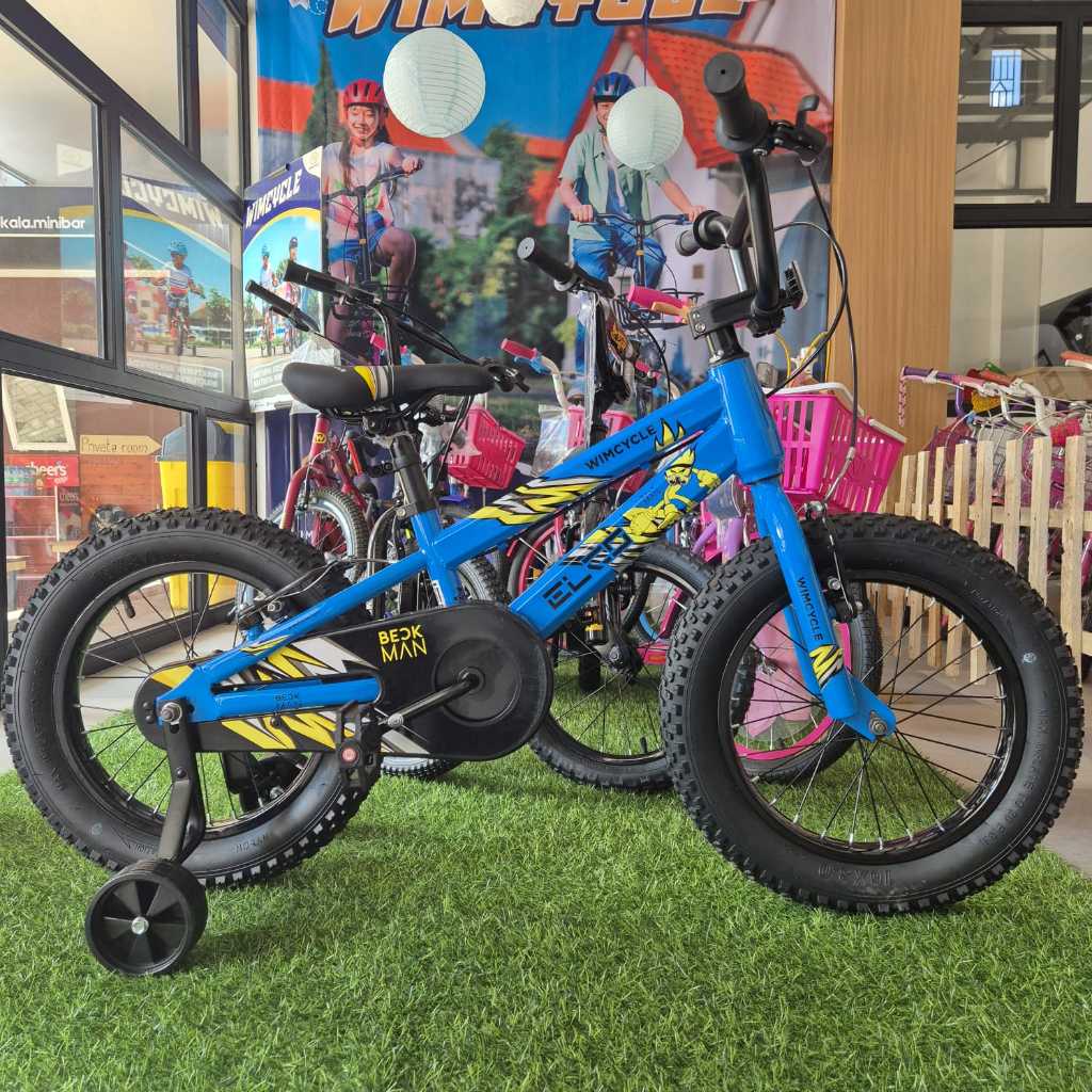 sepeda anak wimcycle beckman elco 16 inch 4th - 6th laki - laki bmx ban besar 16 x 3.00
