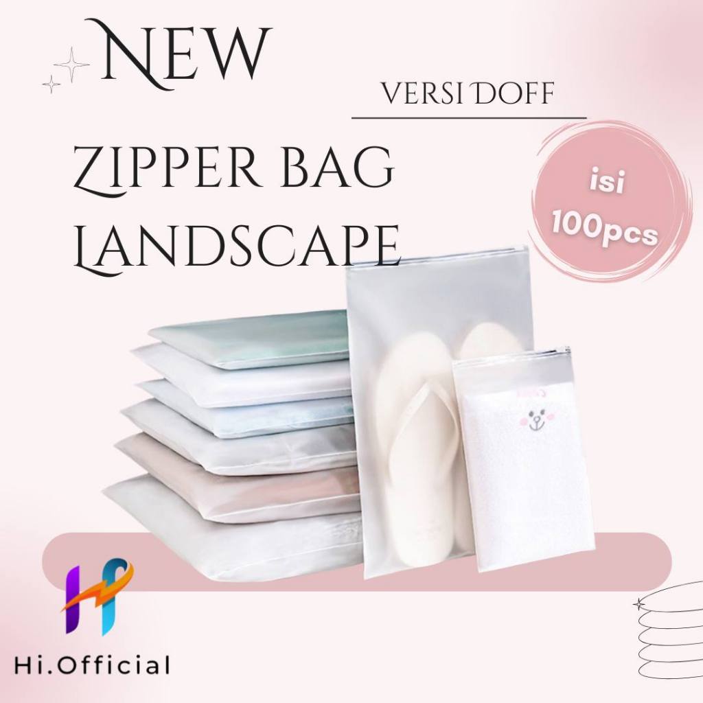 hhk (LANDSCAPE DOFF) Zipper Bag Transparan / Resleting Zipper / Zipper Storage Bag / Zipper Lock /