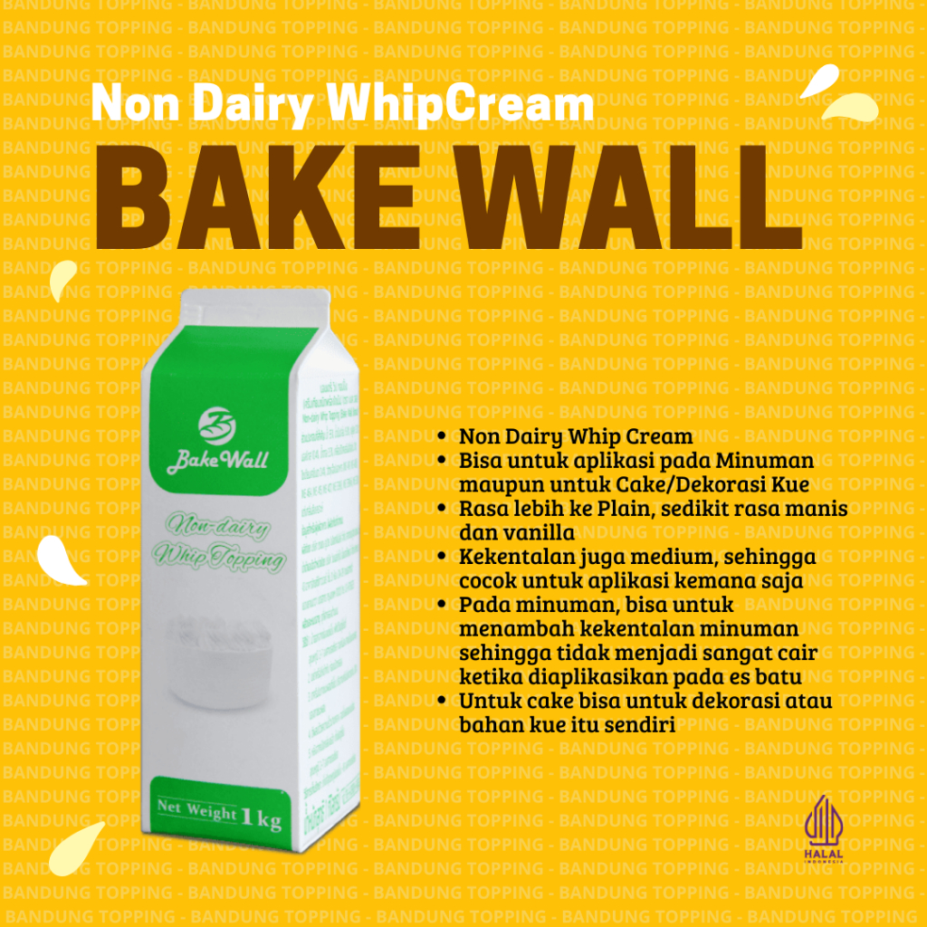 

Bake Wall Non Dairy WhipCream 1kg khusus instan