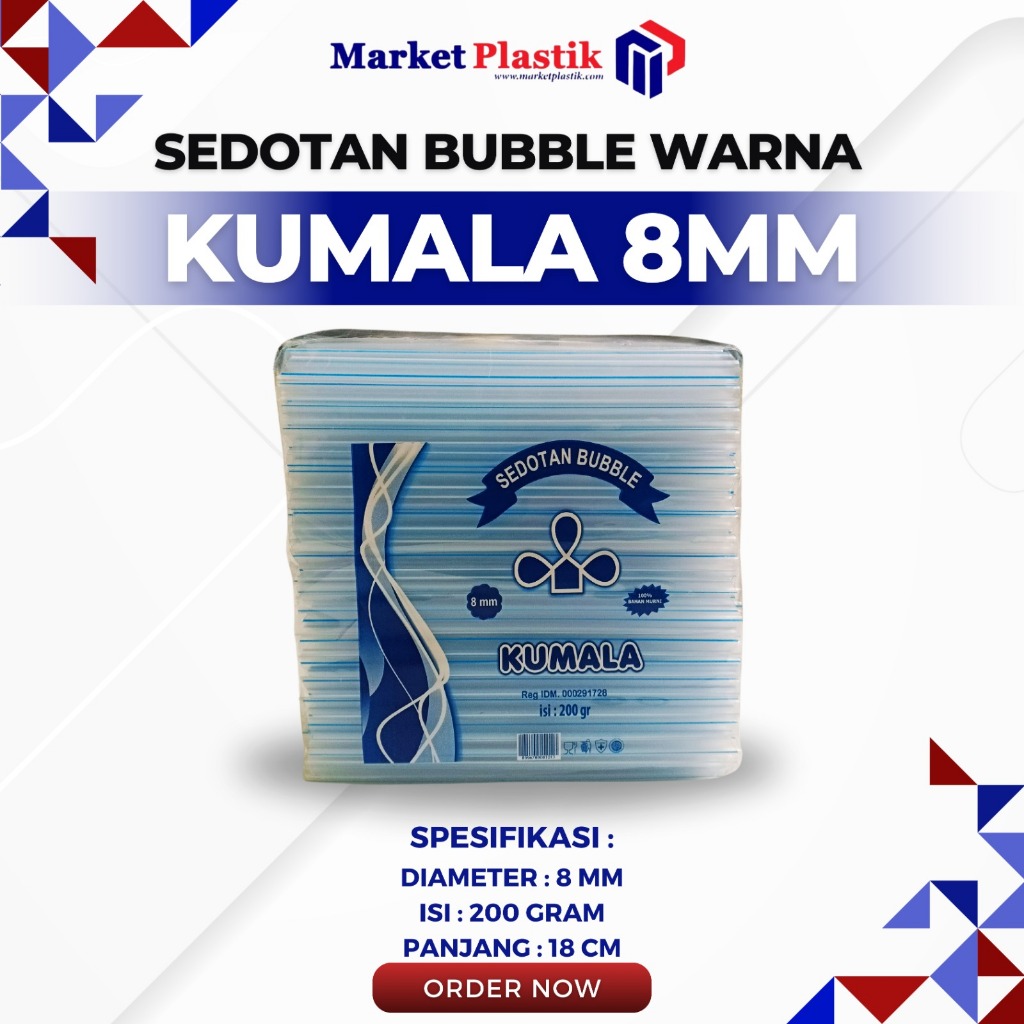 Sedotan Bubble 8mm/sedotan boba 8mm 200gram/sedotan warna salur 8mm