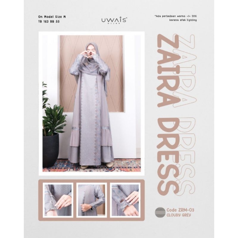 Zaira Dress by Uwais Gamis Semi Outer Shakila Motif dan Babydoll Gamis Simpel
