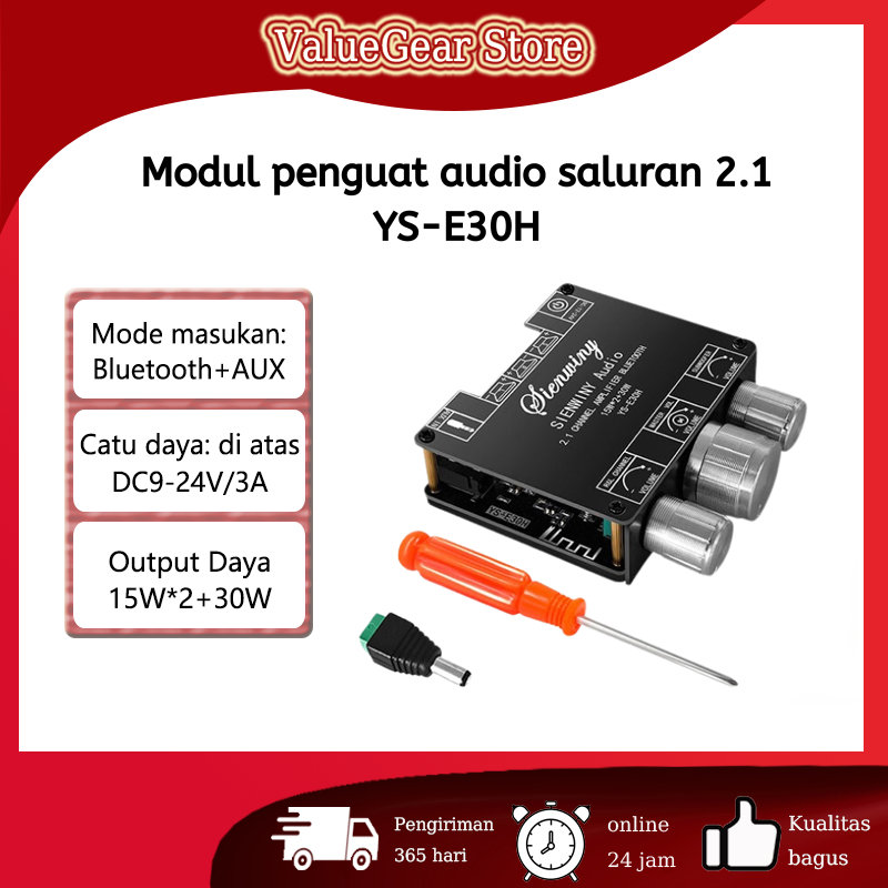 【YS-E30H】Dengan APP 2.1 Channel Bluetooth 5.1 Amplifier Papan Subwoofer Audio Amplifier Modul DC9-24