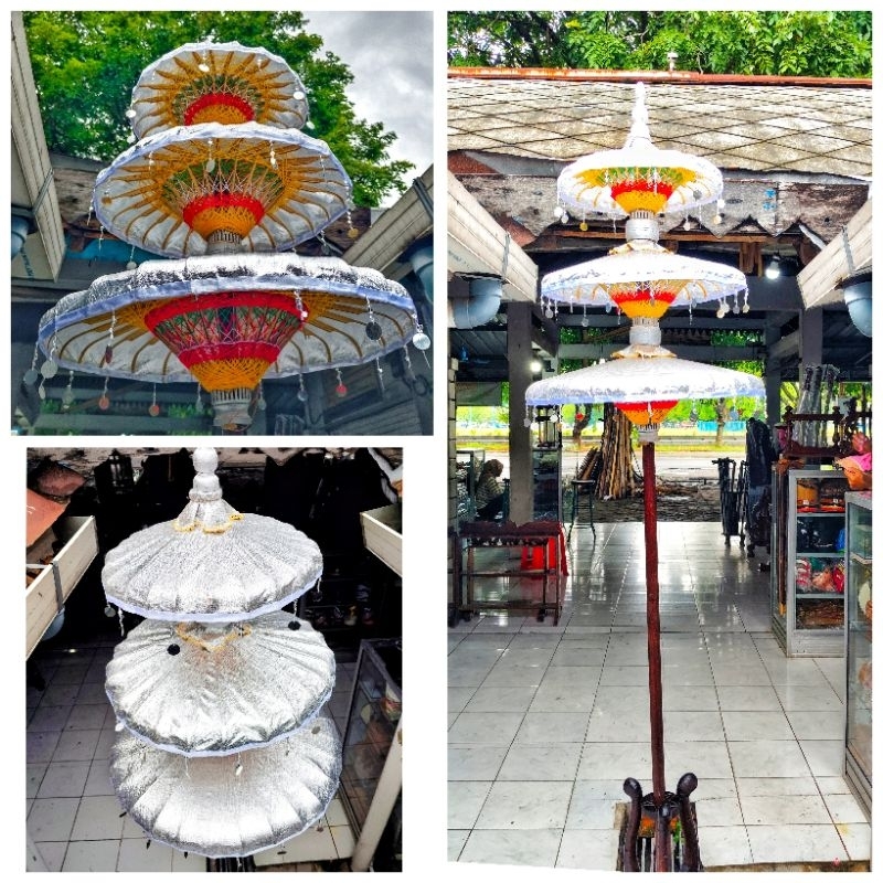 PAYUNG DEKORASI TERMURAH PAYUNG SUSUN 3 SILVER/PAYUNG MANTEN/PAYUNG DEKORASI [TERMURAH]