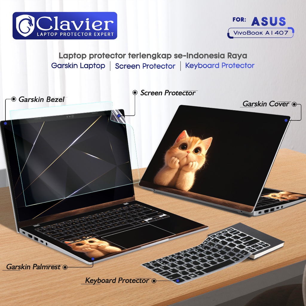 Screen Protector Anti Gores Cover Garskin Laptop Custom Fit Precut untuk Asus VivoBook 14 A1407 A140
