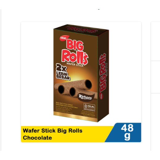 

nabati richoco wafer stick big rolls chocolate 48g