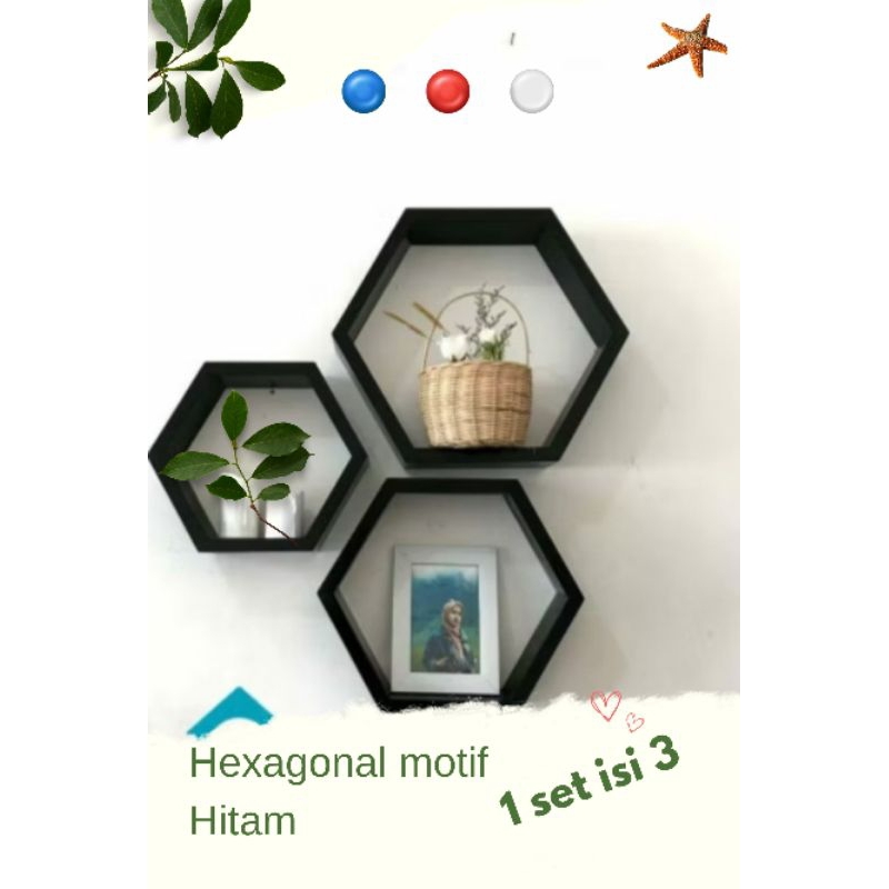 Rak Dingding Hexagonal Rak Dingding Aesthetic Rak Dingding Kayu